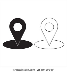 Icono de punto de Locación en línea y estilo plano