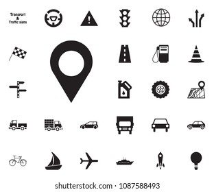 Location point icon. Transport vector icon set