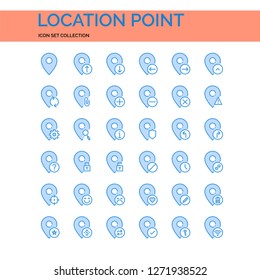 Location Point Icons Set. UI Pixel Perfect Well-crafted Vector Thin Line Icons. The illustrations are a vector.