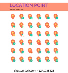 Location Point Icons Set. UI Pixel Perfect Well-crafted Vector Thin Line Icons. The illustrations are a vector.