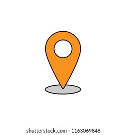 Location point isolated color icon, vector illustration design. Logistics collection.