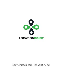 Location point logo icon flat vector design