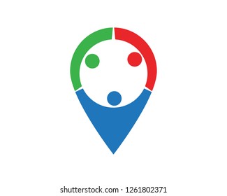 Location point Logo template vector icon illustration design