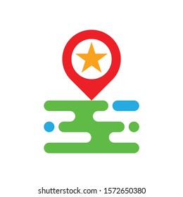 Location point map concept icon in flat style design. Pin position web icon. GPS marker sign. 