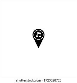 location point music icon vector