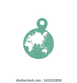 Location point on the globe map icon - Illustration from Map, and Location Icons set 