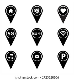 location point set icon vector