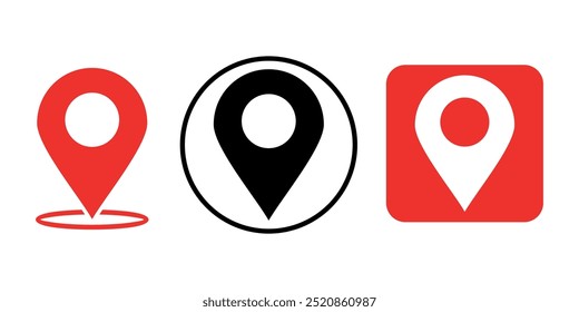  location point simple shape icon set