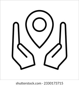 location point vector icon simple shape, on white background.