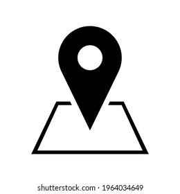 Location Pointer Hotspot Sign On Map Flat Icon. Vector Image.