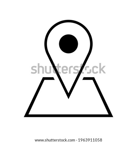 Location Pointer Hotspot Sign or You Are Here Marker on Map Flat Icon. Vector Image.