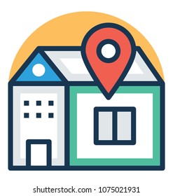 
A location pointer with house to track home location
