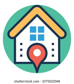 
A location pointer with house to track home location
