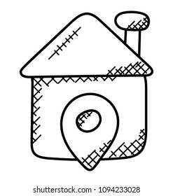 
A location pointer with house to track home location
