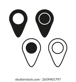 Location pointer icon. Map pin symbol. Navigation marker Vector. Geographic position element. EPS 10.