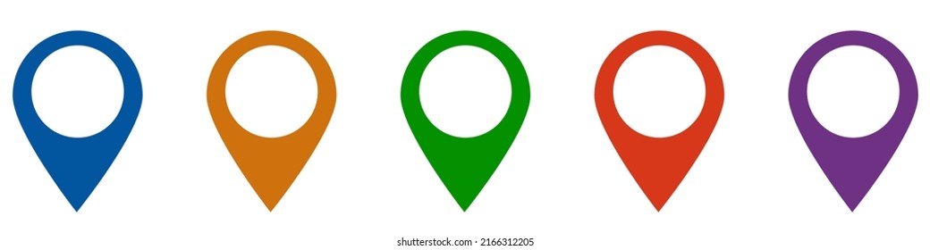 Location pointer icon set.  Map pins set. GPS location flat symbol – vector.  eps10