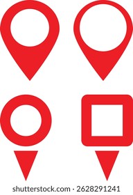 Location pointer icon set . Map marker pointer icon . Location pin icon in different shapes . Vector illustration