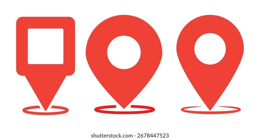  location pointer icon symbol in flat style. Red Location pin icon,
