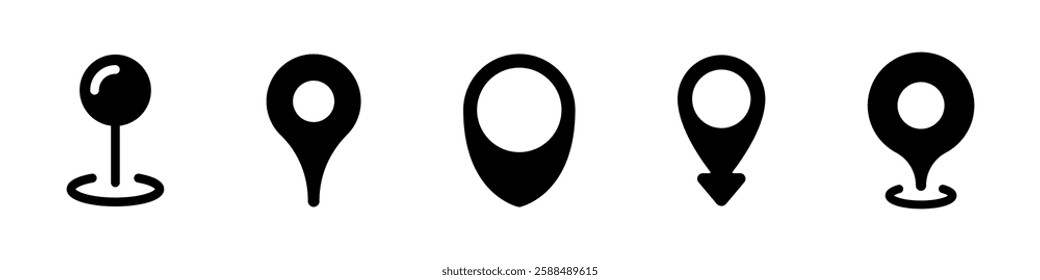 Location pointer icons. Location pins. Map markers.