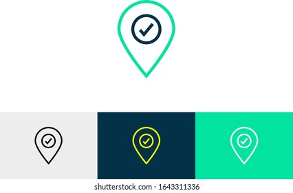 Location pointer line art icon vector 