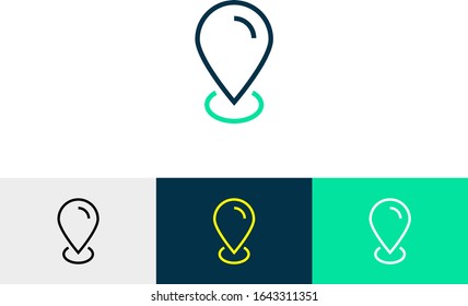 Location pointer line art icon vector 