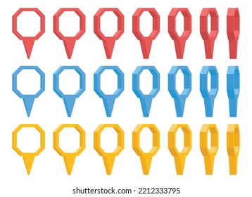 Location pointer pin icon vector set. GPS location pin