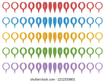 Location pointer pin icon vector set. GPS location pin