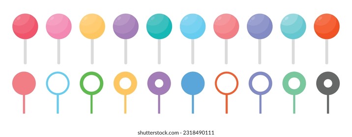 Location pointer pin icon vector set. GPS location pin