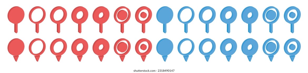 Location pointer pin icon vector set. GPS location pin