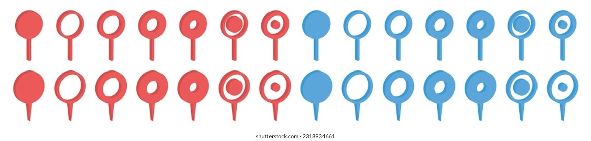 Location pointer pin icon vector set. GPS location pin