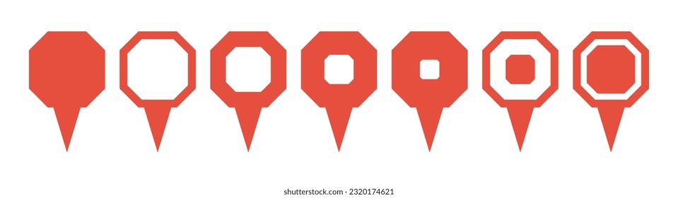 Location pointer pin icon vector set. GPS location pin