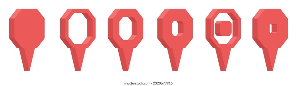 Location pointer pin icon vector set. GPS location pin