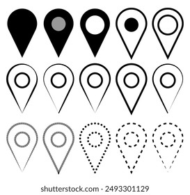 Location pointer pin or You are here marker sign symbol.