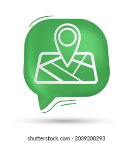Location, pointer, place and map vector in speech bubble - Modern design