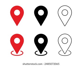 Location pointer sign vector illustration. Map direction marker