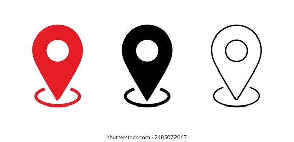 Location pointer sign vector illustration. Map direction marker