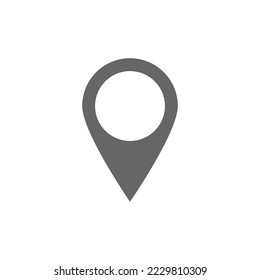 location pointer symbol. gray pin point isolated on white background