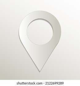Ortszeiger, Symbol, Kartenpapier, 3D-natürlicher Vektorgrafik