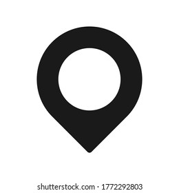 Location pointer symbol icon. Gps navigation pin sign. Map position marker logo. Isolated on white background. Vector illustration image.