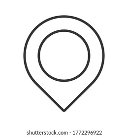 Location pointer symbol icon. Gps navigation pin sign. Map position marker logo. Outline silhouette. Isolated on white background. Vector illustration image.