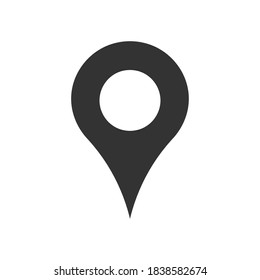 Location pointer symbol icon. Gps navigation pin sign. Map position marker logo. Isolated on white background. Vector illustration image.