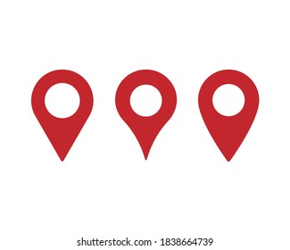 Location pointer symbol icon. Gps navigation pin sign. Map position marker logo. Isolated on white background. Vector illustration image.