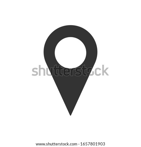 Location pointer symbol icon. Gps navigation pin sign. Map position marker logo. Isolated on white background. Vector illustration image.