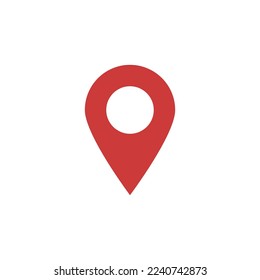 location pointer symbol. red pin point icon isolated on white background