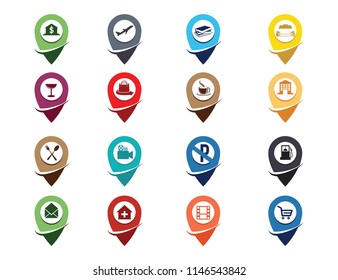 location pointer vector icon logo design template set