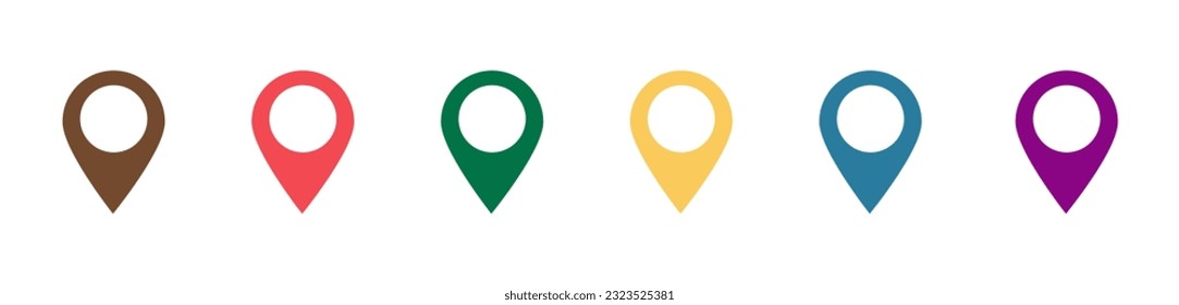 Location pointer vector. Location symbols collection. GPS navigation pointer. Navigation concept. eps 10