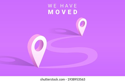 Location Pointer, We Have Moved Template Design