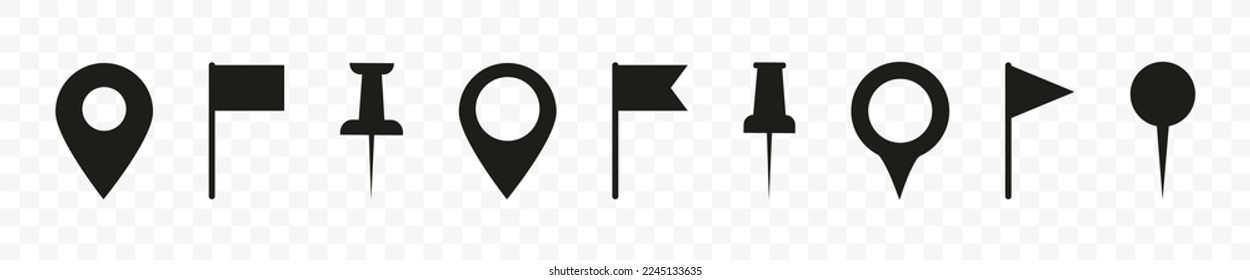 Location pointers icons vector set. Location mark icons. 
Pointer Navigation Symbol. Vector illustration 