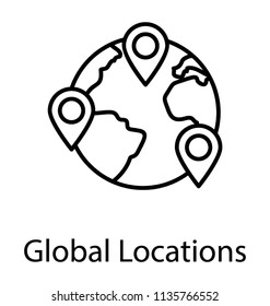 
Location pointers on global map concept of global locationing system
