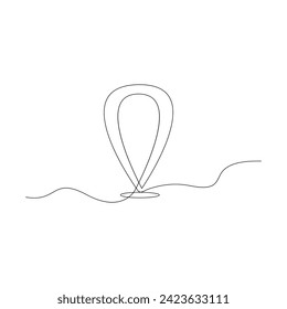 Location pointers one continuous line drawing isolated on white background minimalist design